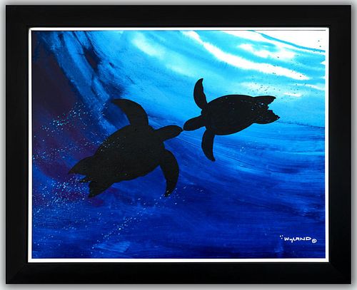 Wyland- Original Painting on Canvas "Heading for the surface"
