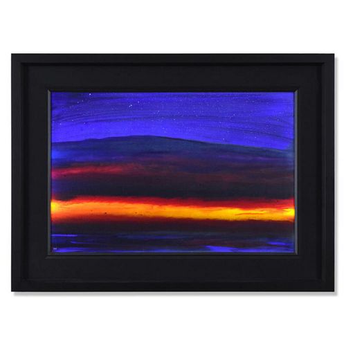 Wyland, "Pacific Night" Framed Original Oil Painting on Canvas, Hand Signed with Letter of Authenticity.