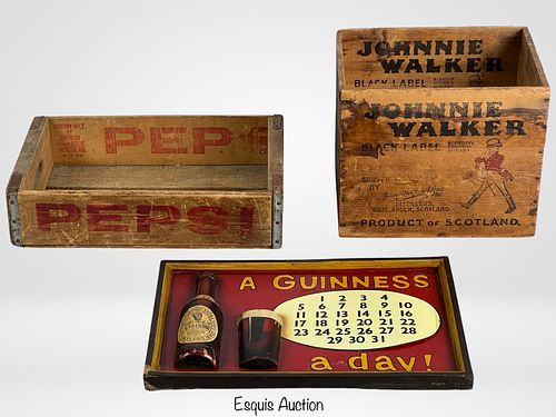 Johnny Walker & Pepsi Wooden Crates with Guinness