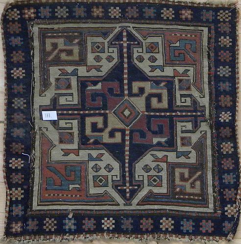 Pair of Kilim mats, early 20th c., 21" x 20".