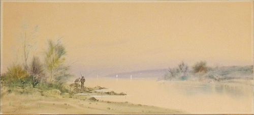 Seth Jones, (American 1853-1929), watercolor lands
