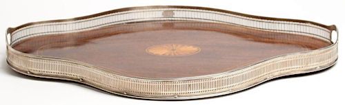 Bailey Banks & Biddle Sterling & Marquetry Tray