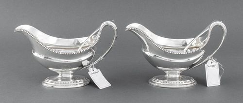 George III Sterling Sauce Boats and Spoons, 1785