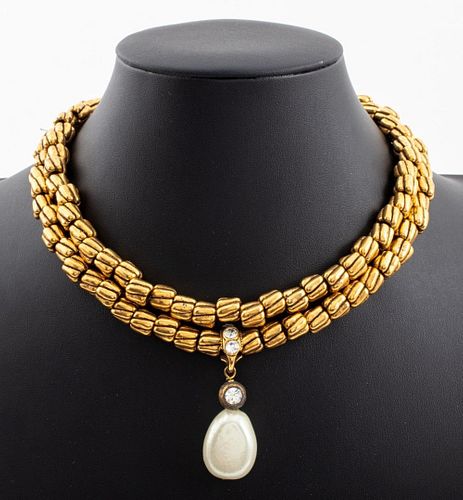 Vintage Chanel Faux Pearl Lariat Necklace, 1980s sold at auction