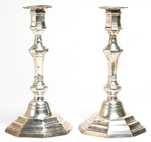 Pair of Silver-Plate Candlesticks