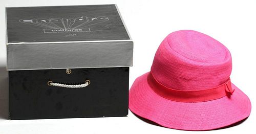 Yves St. Laurent Rive Gauche Hot Pink Canvas Hat