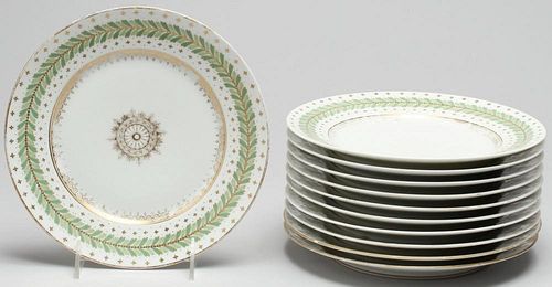11 French Porcelain Luncheon Plates