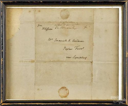Thomas Jefferson signed letter from Monticello
