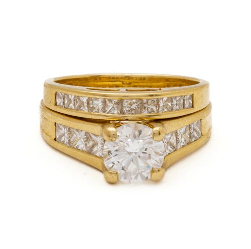 1.28Ct. Brilliant Cut Diamond Ring (GIA Cert) Also Wedding Band, Size 6.5-6.75