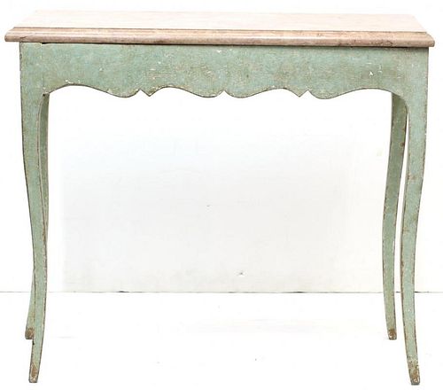 Vintage Louis XV-Style Marble Top Console Table