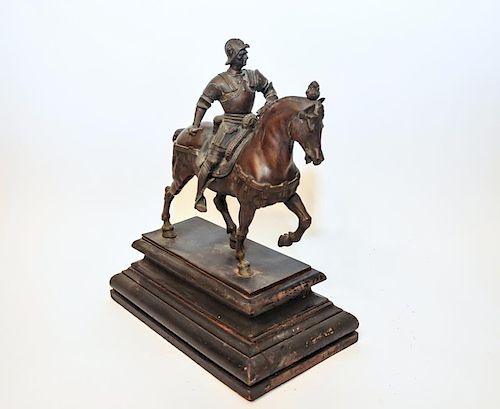 A Grand Tour Bronze Sculpture of A Man On A Horse.
