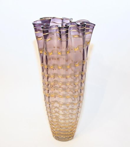 An Italian Art Color Glass Vase. Height: 50 cm.