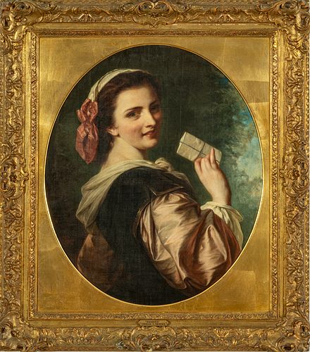 Thomas Francis Dicksee, RA (British, 1819-1895) Oil On Canvas 1867, "Maria", H 28" W 23"