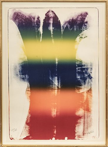 Paul Jenkins (American, 1923-2012) Lithograph In Colors On Wove Paper, 1980, Tibetan Ladder, H 41.5" W 29.5"