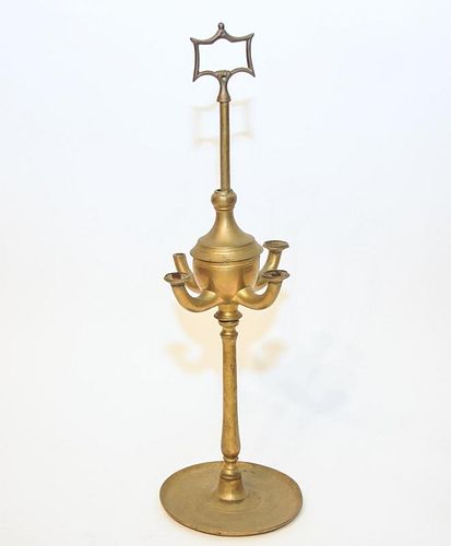 A Brass Oil Lamp.