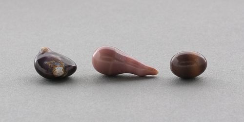 Three Purple / Lavender Natural Quahog Pearls