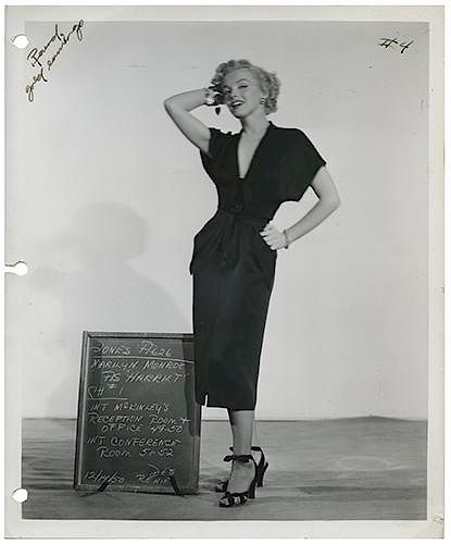 Group of Five Vintage Marilyn Monroe Portrait and Costume Test Photographs.
