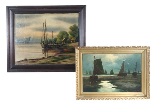 2 Marine Paintings: Bailey and Hillman