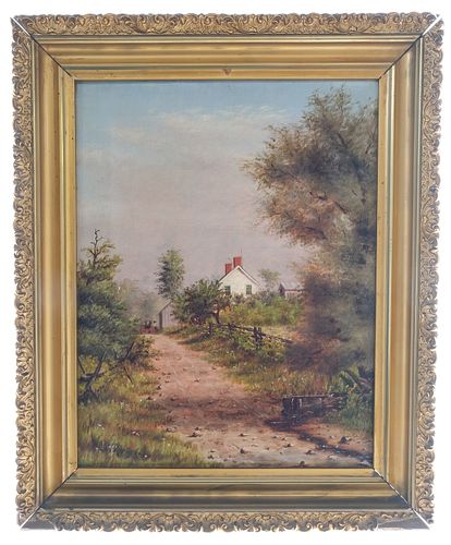 19th C. American Oil on Canvas Landscape
