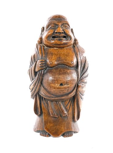 Carved Bamboo Root Buddha