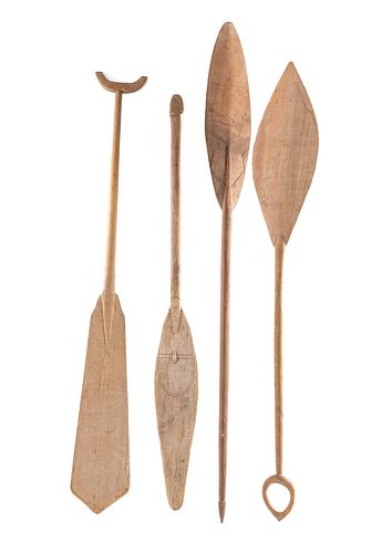 Group of Four Tribal Paddles