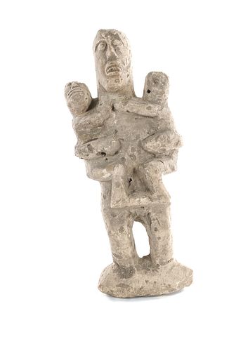 Tolai Spirit Figure Carrying Two Children