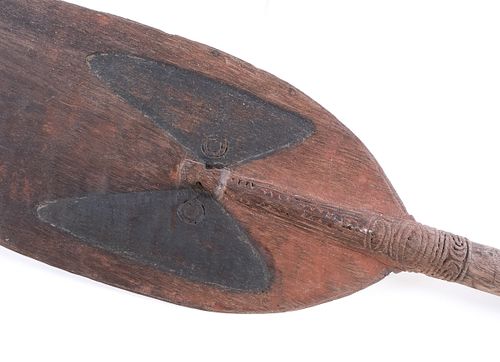 Papua New Guinea Wood Carved Canoe Paddle