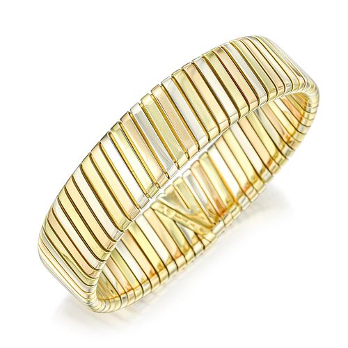 Bulgari Tubogas Tri-Color Gold Cuff Bracelet