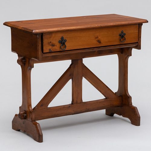 English Carved Pine Table in the Manner of Augustus Welby Northmore Pugin