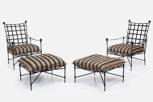 Mario Papperzini, 'Amalfi' Lounge Chairs and Ottomans (4)