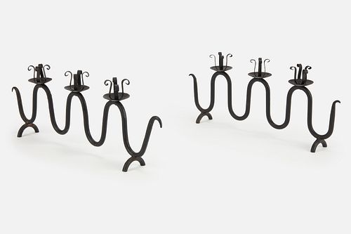 Jean Royere Style, Undulating Candle Holders (2)