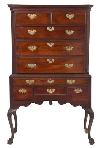 American Chippendale Mahogany High Chest