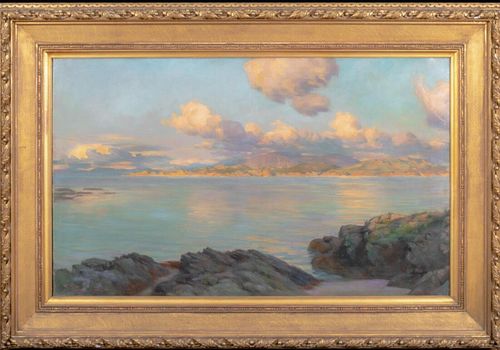 VIEW OF ROTHESAY BAY ISLE OF BUTE OIL PAINTING