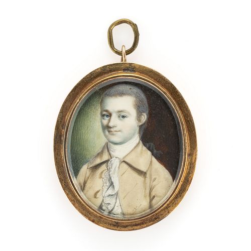 AMERICAN SCHOOL (LATE 18TH/EARLY 19TH CENTURY) MINIATURE PORTRAIT OF A MAN