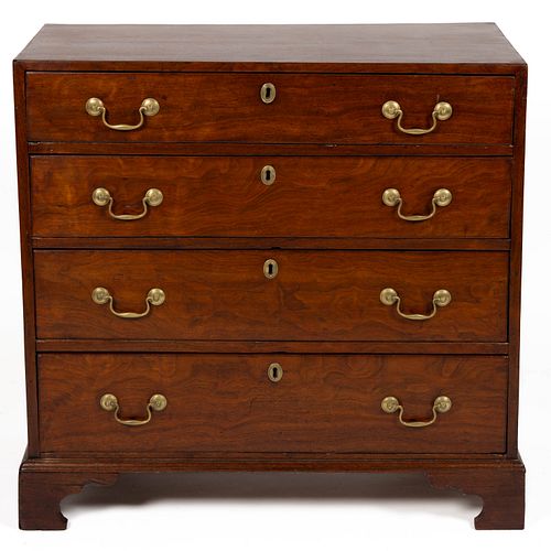 EASTERN VIRGINIA CHIPPENDALE WALNUT CHEST OF DRAWERS