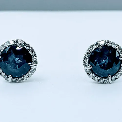 Superb Madagascar Sapphire & Diamond Stud Earrings