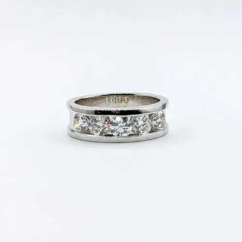Bright Five Stone Diamond Ring in 14kt White Gold Ring