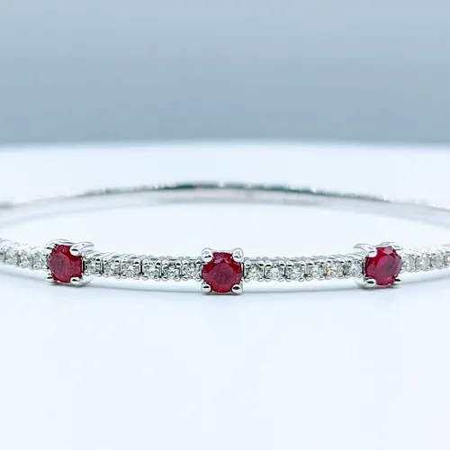 Ruby & Diamond Flex Bangle Bracelet