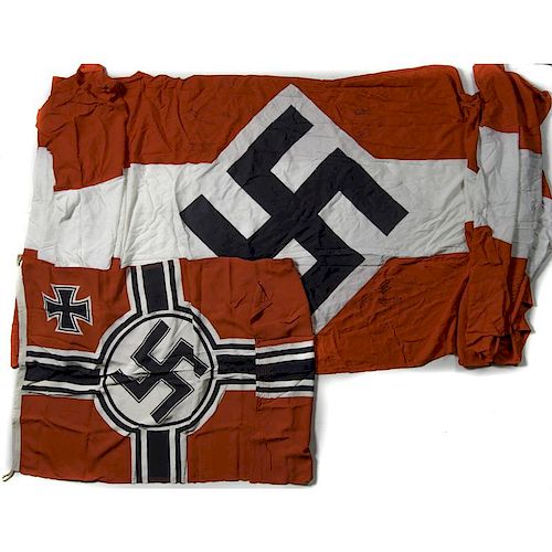 Lot of 2 Consisting of Kriegsmarine Flag and Hitler Youth Banner