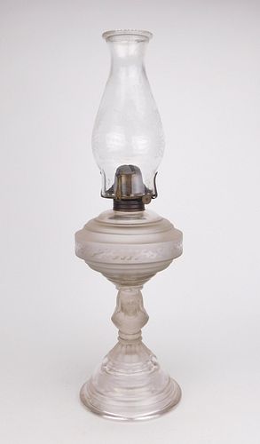 White Flame Light Company glass oil lamp