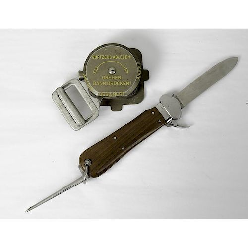 Lot Consisting of Gravity Knife and Bang Box for Luftwaffe Parachute