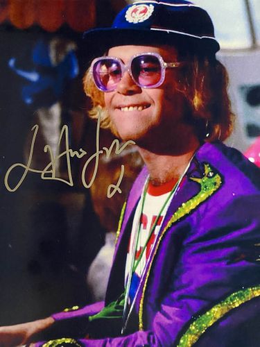 Elton John signed photo