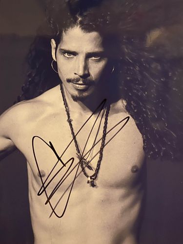 Chris Cornell signed photo. 8x10 inches