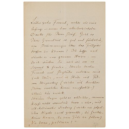 Friedrich Nietzsche Rare Autograph Letter Signed