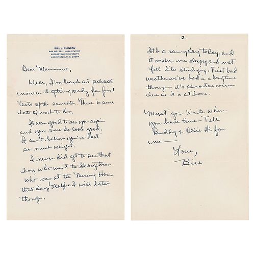 Bill Clinton Early Autograph Letter Signed to Grandmother
