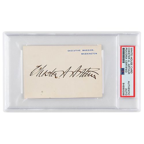 Chester A. Arthur Signed White House Card