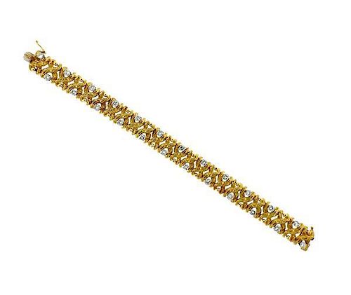 1960s 18K Gold Diamond Bracelet