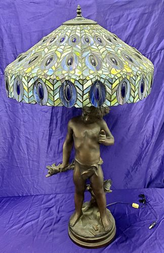 August Moreau Bronze Figural Lamp