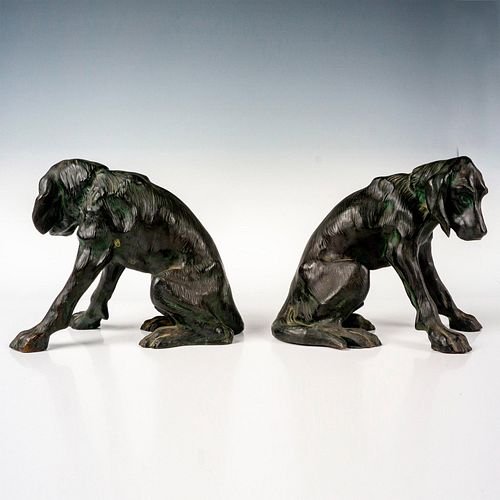 Pair of J. L. Drucklieb Bronze Dogs Figurines