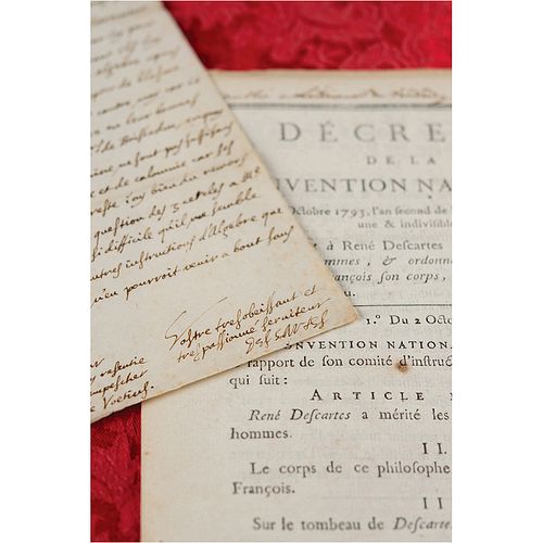 Rene Descartes Excessively Rare Autograph Letter Signed on Theorem of Circles and Quarrel of Utrecht
